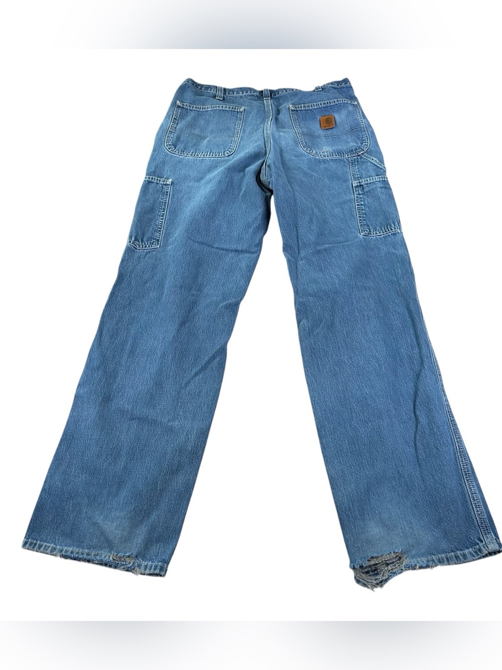 Carhartt 382-83 Carpenter Jeans Men’s 34 Faded Distressed Dungaree Workwear